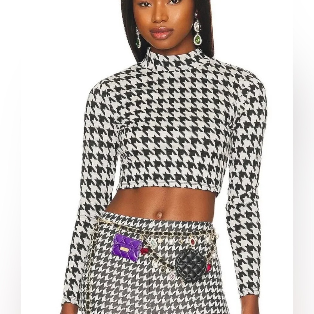 Lovers and Friends Houndstooth crop top